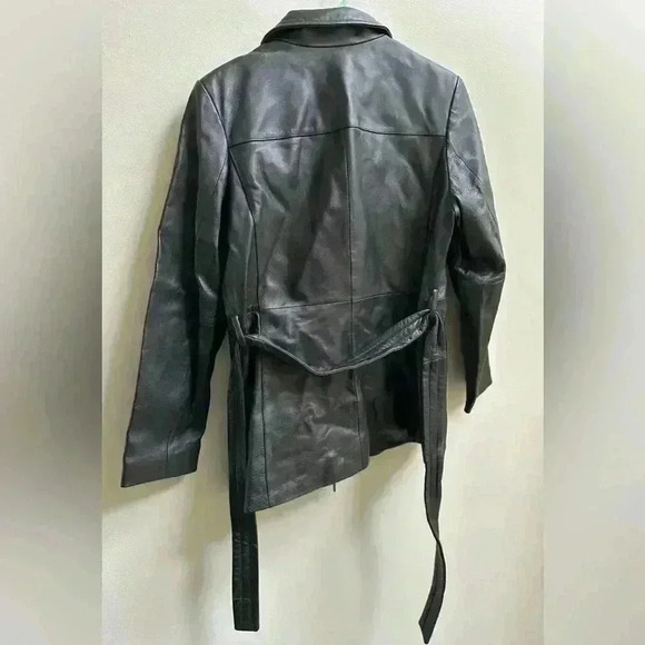 SOLD Vintage 90s/Y2K Worthington Genuine Leather Belted Waist Coat | Women’s MP - Picture 10 of 14